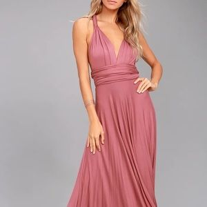 Lulu Tricks of the Trade Rusty Rose Maxi Dress